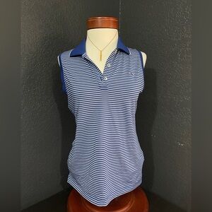 Patagonia Navy & Stripped Sleeveless golf tennis Polo Shirt  Size: X-S